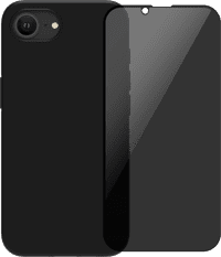 BlueBuilt Back Cover iPhone 16e Zwart + Privacy Filter Screenprotector Glas