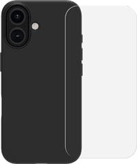BlueBuilt Back Cover iPhone 16 Zwart + Screenprotector Glas