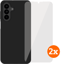 BlueBuilt Samsung Galaxy A26 Back Cover Zwart + Screenprotector Glas Duo Pack