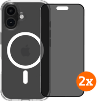 BlueBuilt Protective Cover met MagSafe iPhone 16 + Privacy Screenprotector Duo Pack