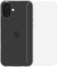 BlueBuilt Back Cover Apple iPhone 16 Plus Transparant + Screenprotector Glas