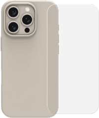 BlueBuilt Back Cover iPhone 16 Pro Beige + Screenprotector Glas