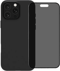 BlueBuilt Back Cover iPhone 16 Pro Max Zwart + Privacy Filter Screenprotector Glas
