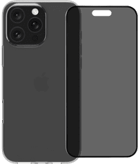 BlueBuilt Back Cover iPhone 16 Pro Max Transparant + Privacy Filter Screenprotector Glas