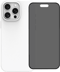 BlueBuilt Back Cover iPhone 16 Pro Max Wit + Privacy Filter Screenprotector Glas