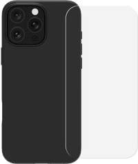 BlueBuilt Back Cover iPhone 16 Pro Max Zwart + Screenprotector Glas
