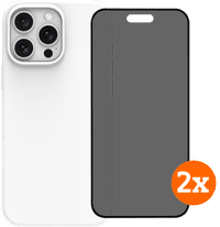 BlueBuilt Back Cover iPhone 16 Pro Max Wit + Privacy Filter Screenprotector Glas Duo Pack