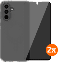 BlueBuilt Protective Cover Samsung Galaxy A56 Transparant + Privacy Protector Duo Pack