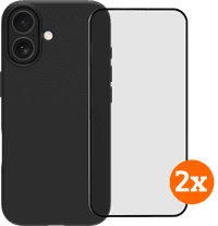 BlueBuilt Back Cover iPhone 17 Zwart + Screenprotector Glas Duo Pack