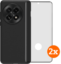 BlueBuilt Back Cover OnePlus 13 Zwart + Screenprotector Glas Duo Pack