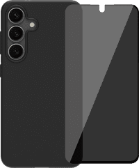 BlueBuilt Samsung Galaxy S25 Back Cover Zwart + BlueBuilt Privacy Screenprotector Glas