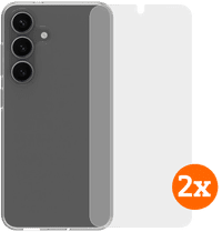 BlueBuilt Back Cover Samsung Galaxy S25 Transparant + Screenprotector Glas Duo Pack