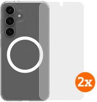 BlueBuilt Protective Back Cover Magneet Galaxy S25 Transparant + Screenprotector Duo Pack