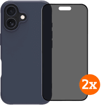 BlueBuilt Protective Back Cover iPhone 17 Blauw + Privacy Filter Screenprotector Duo Pack