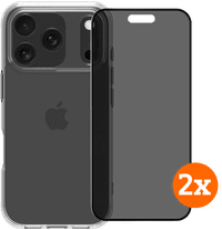 BlueBuilt Protective Cover iPhone 17 Pro Transparant + Privacy Screenprotector Duo Pack