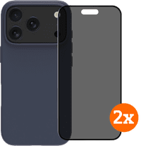 BlueBuilt Protective Cover MagSafe iPhone 17 Pro Blue + Privacy Screenprotector Duo Pack