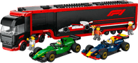 LEGO City F1 Truck with RB20 and AMR24 F1 Cars 60445