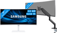 Samsung ViewFinity S6 LS34C650TAUXEN + BlueBuilt Monitorarm voor 1 Ultrawide Monitor