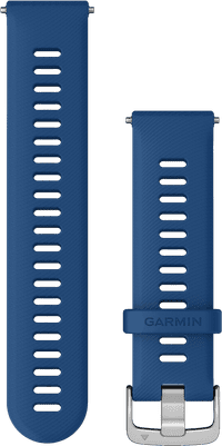 Garmin Siliconen Bandje Blauw/Zilver 22mm