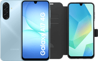 Samsung Galaxy A17 128GB Blauw 4G + BlueBuilt Book Case Zwart
