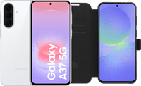 Samsung Galaxy A37 128GB Wit 5G + BlueBuilt Book Case Zwart