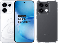OPPO Reno16 512GB Wit 5G + BlueBuilt Back Cover Transparant