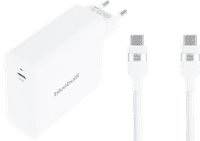 BlueBuilt 140W GaN USB-C Charger White + USB-C cable 240W 2m Nylon White