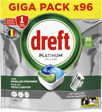 Dreft Vaatwastabletten Platinum All In One Original - 96 stuks