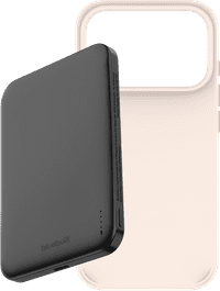 BlueBuilt MagSafe Hoesje iPhone 18 Pro Beige + Powerbank 5.000 mAh Grijs