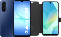 Samsung Galaxy A17 128GB Blauw 5G + BlueBuilt Book Case Zwart
