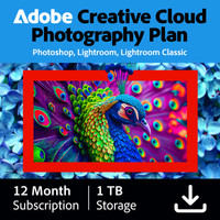 Adobe Creative Cloud Photography Plan 1 Jaar + 1TB Cloudopslag - Digitaal