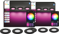 Philips Hue Inbouwspot Slim 6-Pack - White and Color - 90mm - Zwart