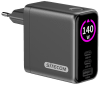 Sitecom 140W GaN Oplader met led scherm
