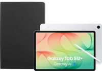 Samsung Galaxy Tab S12 Plus 12,6 inch 512GB Wifi Zilver + BlueBuilt Book Case Zwart
