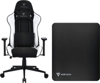Vortech Essential Gamestoel Wit + Vortech Vloermat Zwart