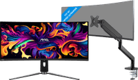 MSI MAG 341CQP QD-OLED + BlueBuilt Monitorarm Gasveer voor 1 Monitor
