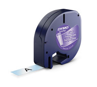 DYMO LetraTag Lettertape 12mm x 4m Zwart Transparant 