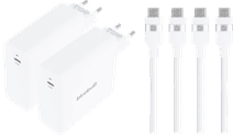 BlueBuilt 140W GaN USB-C Charger White + USB-C cable 240W 2m Nylon White Duo Pack MacBook charger