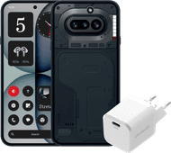 Nothing Phone (4a) 128GB Zwart 5G + BlueBuilt Oplader met Usb C Poort 45W Wit Smartphone met NFC