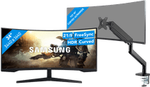 Samsung Odyssey G5 LC34G55TWWPXEN Curved + BlueBuilt Monitorarm voor 1 Ultrawide Monitor Monitor bundel