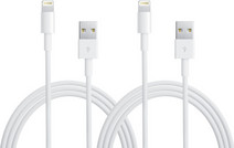 Apple Usb A naar Lightning Kabel 1m Kunststof Wit Duopack Lightning kabel