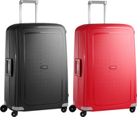 Samsonite S'Cure Spinner 75cm Black + 75cm Crimson Red Suitcase Set Suitcase