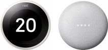 Nest Learning Thermostat V3 Premium Wit + Google Nest Mini Wit Nest thermostaat