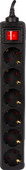 Veripart stekkerdoos 6-voudig 5 meter zwart Harde schijf accessoire