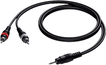 Procab CAB711 2x RCA Male - 3,5 mm Mini Jack Male 1,5 Meter RCA kabel