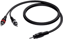 Procab CAB711 2x RCA Male - 3,5 mm Mini Male Jack 3 Meter RCA kabel