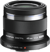 Olympus M.Zuiko Digital 45mm f/1.8 Black Lens for Panasonic camera