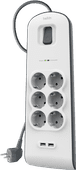 Belkin Surge Protector 6 outlet 2 meter 2x usb Stekkerdoos