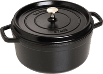 Staub Ronde Stoof-/Braadpan 24 cm Zwart Gietijzeren braadpan