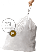 Simplehuman Vuilniszakken Code F - 25 Liter (60 stuks) Vuilniszak of afvalzak